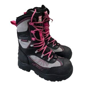 Castle Force women’s snowmobile/winter boot pink black size 6 EUC